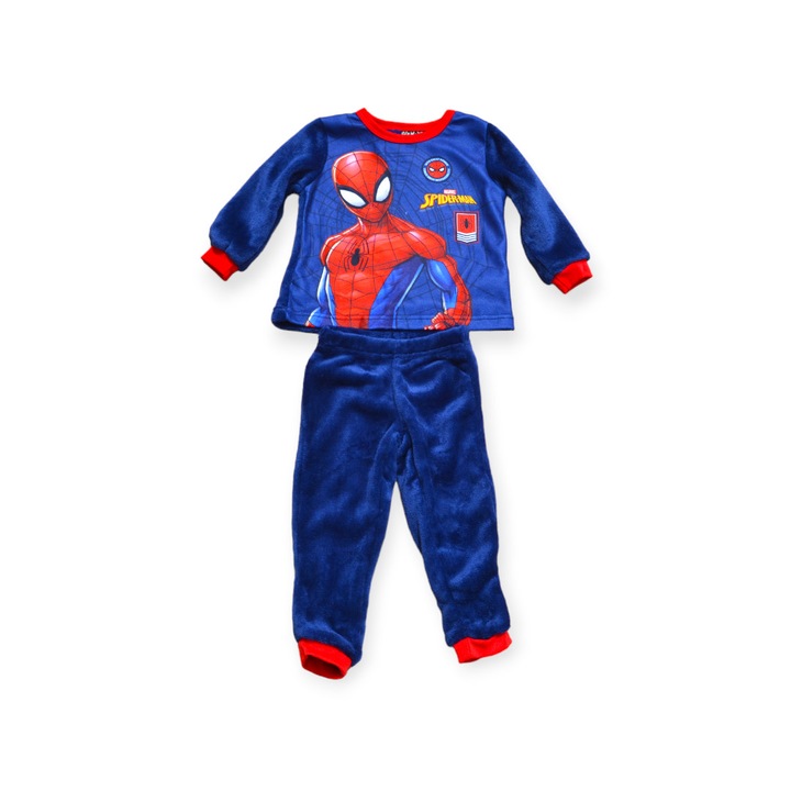 Детска пижама с дълъг ръкав, полар, синя, Спайдърмен, Син