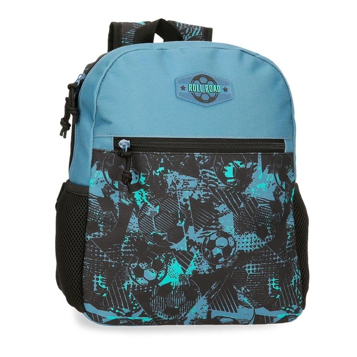 Rucsac baieti clasa 0, Roll Road Soccer, multicolor, 27x33x11 cm