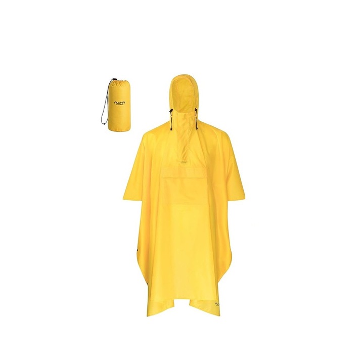 Дъждобран AWHA за мъже и жени, водоустойчив, за многократна употреба, с чанта, размер L-XL, жълт