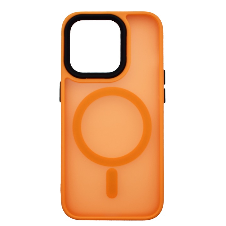 Силиконов кейс съвместим с MagSafe, Matte Transparent за iPhone 15 Plus Orange