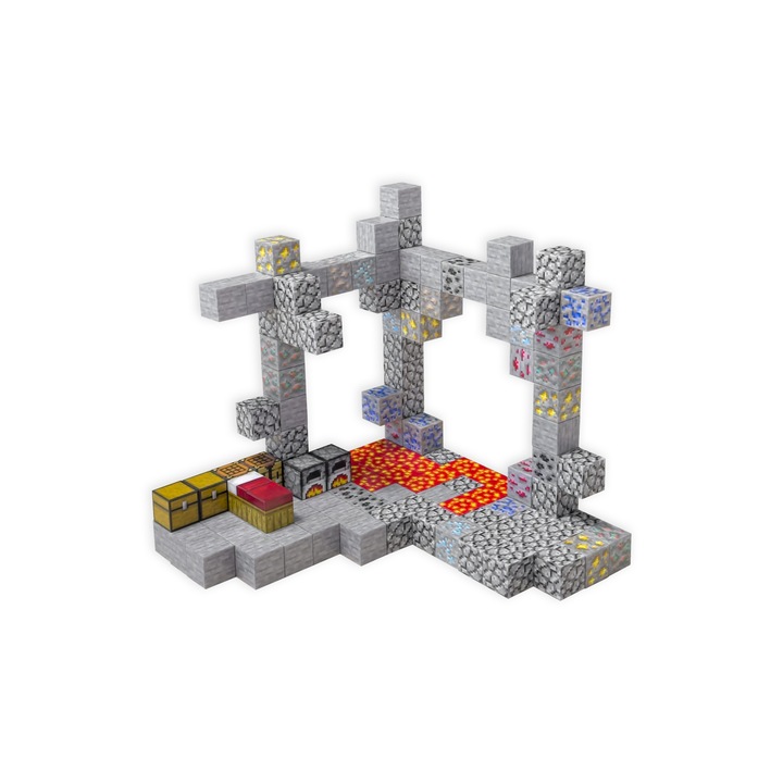 Minecraft, mágneses blokkok (128 blokk) – Bányakutatás + 6 figura