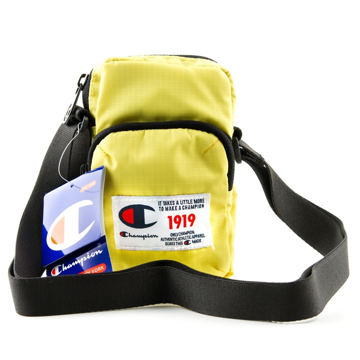 Champion mini válltáska, poliészter, sárga, 18x11cm