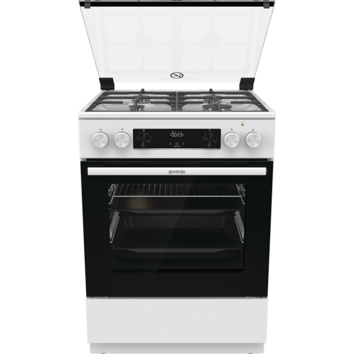 Gorenje GKS6C70WF Kombinált tűzhely, 71L, 4 gázégő, A energiaosztály, Fehér