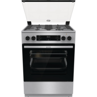 Aragaz combinat Gorenje GKS6C70XF, 71L, 4 arzatoare pe gaz, Clasa energetica A, Inox