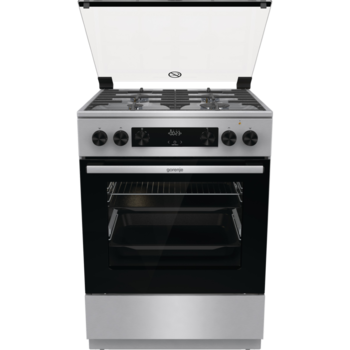 Aragaz combinat Gorenje GKS6C70XF, 71L, 4 arzatoare pe gaz, Clasa energetica A, Inox