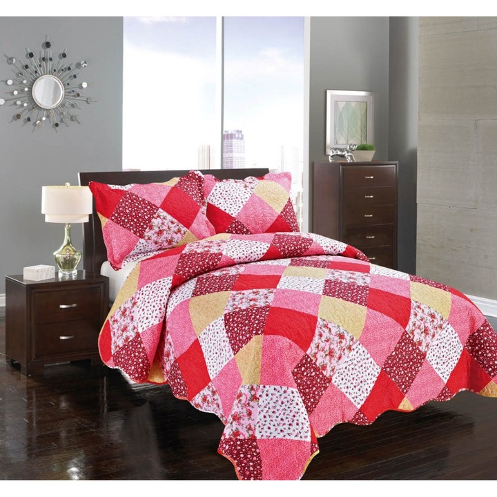 Set patura, Silk Fashion, 220cm x 240cm + 2 x 50cm x 70cm, Multicolor