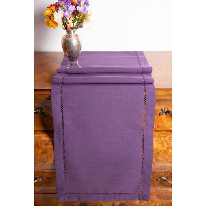 Fata de masa Silk Fashion, trapezoidala, violet, 140x140cm