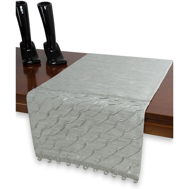 Fata de masa Silk Fashion, 40x170cm, Gri