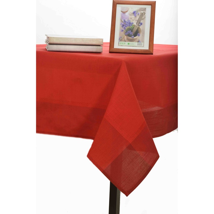 Fata de masa Silk Fashion, 135x135cm, rosu