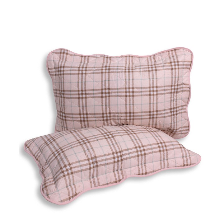 Fata de perna, Silk Fashion, Bumbac, Model carouri, 50 x 77 cm, Roz