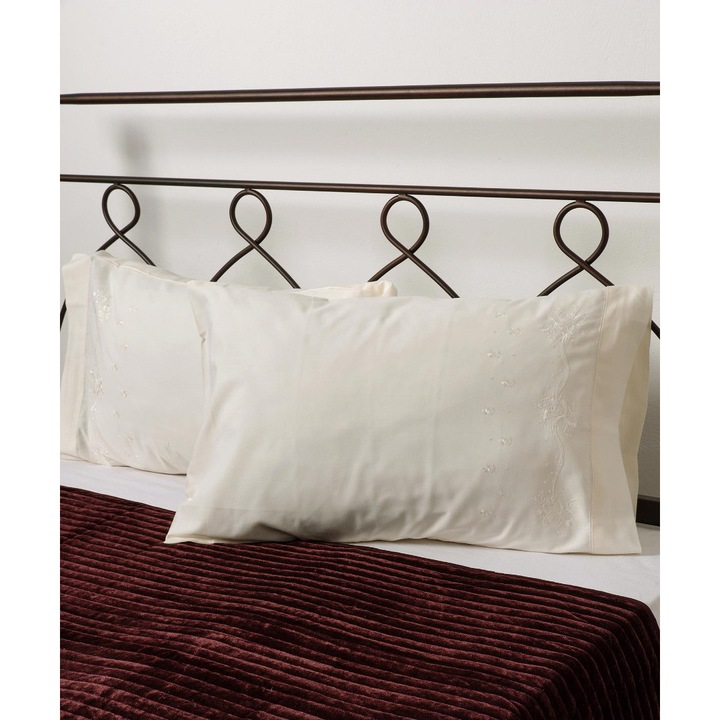 Set 2 fete de perna Silk Fashion, broderie, bej, 46x70cm