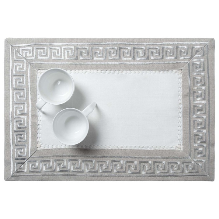 Napron pentru masa, Silk Fashion, gri/alb, 35x50cm