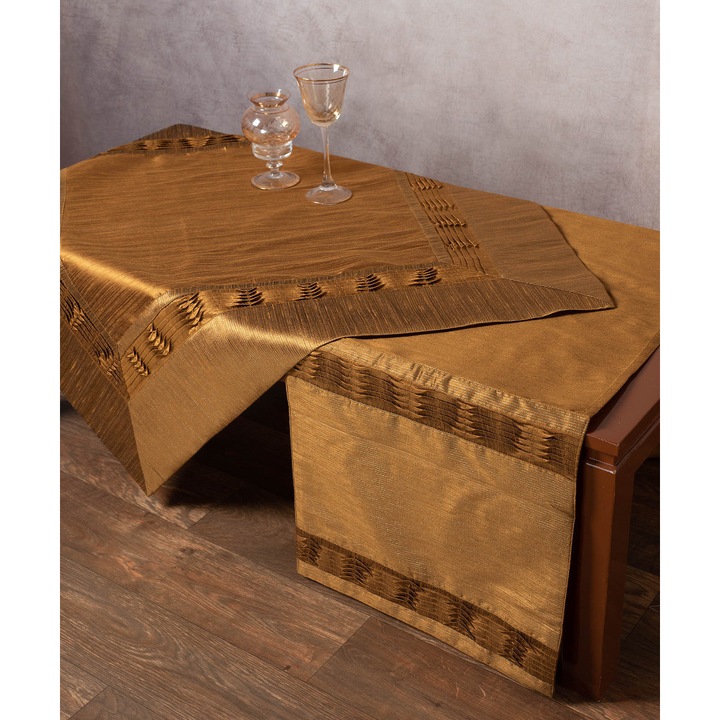Fata de masa Silk Fashion, 40x170cm, bronz