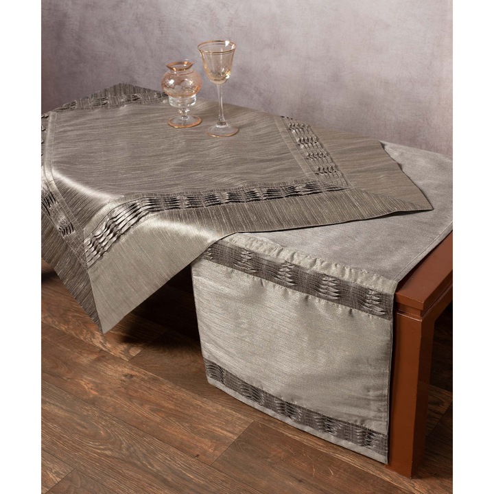 Fata de masa Silk Fashion, 40x170cm, Gri
