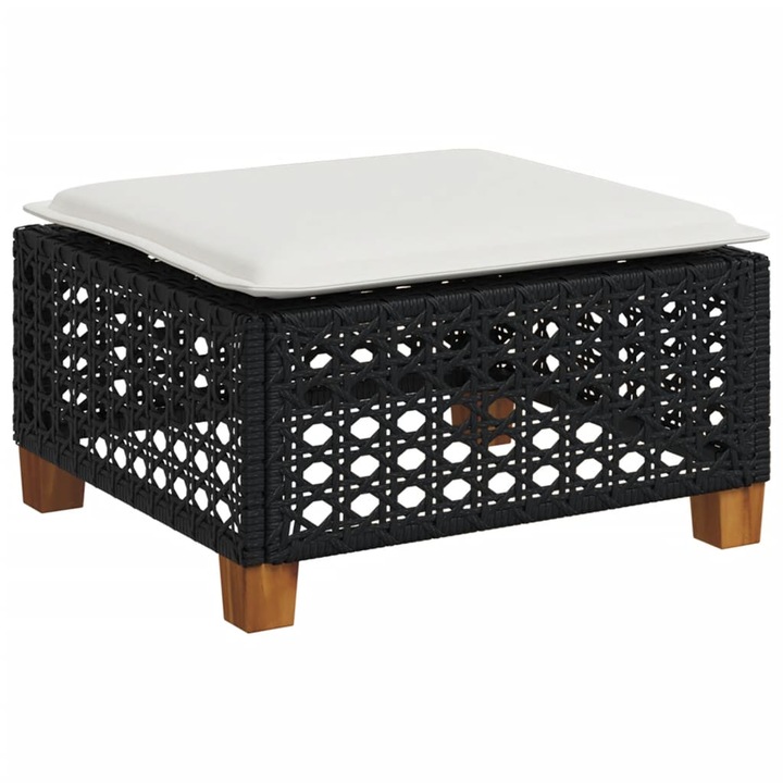 vidaXL fekete polyrattan kerti szék párnával 63,5 x 56 x 32 cm 63,5 x 56 x 32 cm 5.7 kg