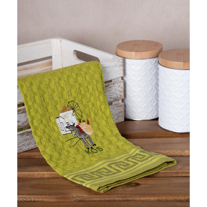 Set prosoape, Silk Fashion, bumbac, 50cm x 70cm, Verde, 12 buc