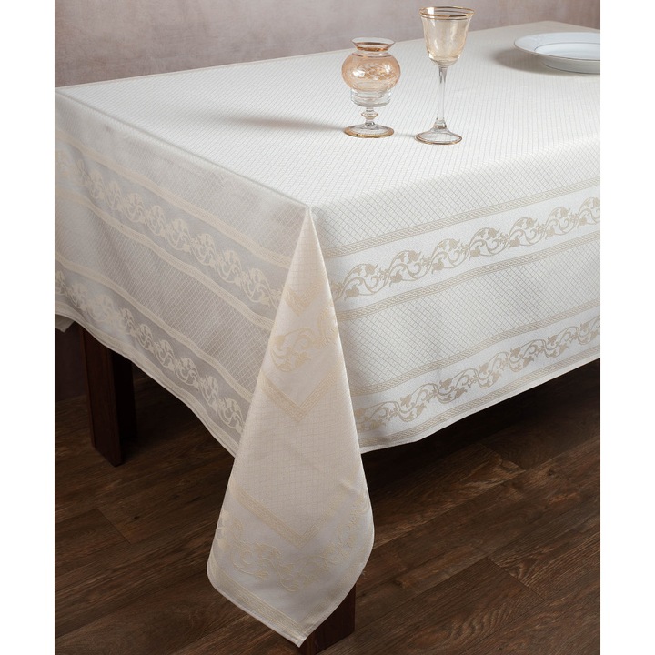 Fata de masa, Silk Fashion, Alb, 154x213cm