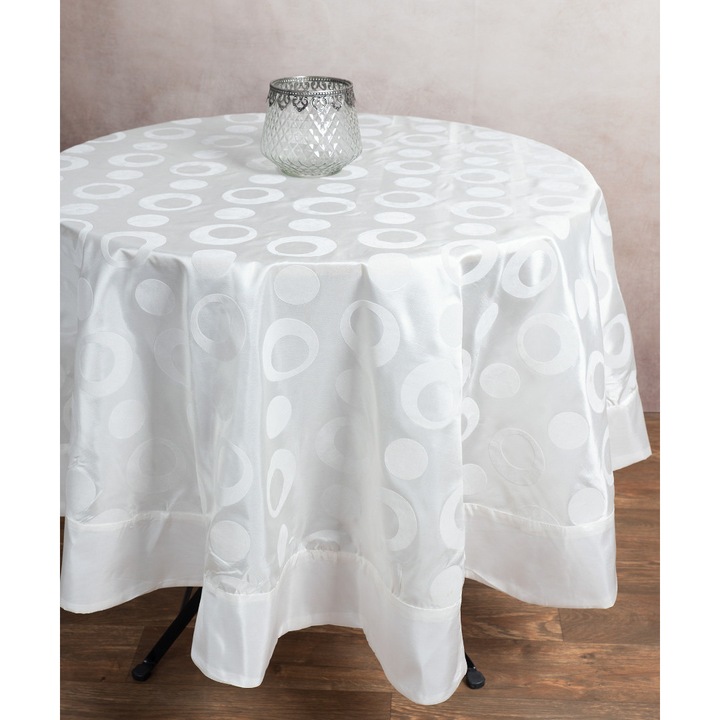 Fata de masa, Silk Fashion, alb, 170cm