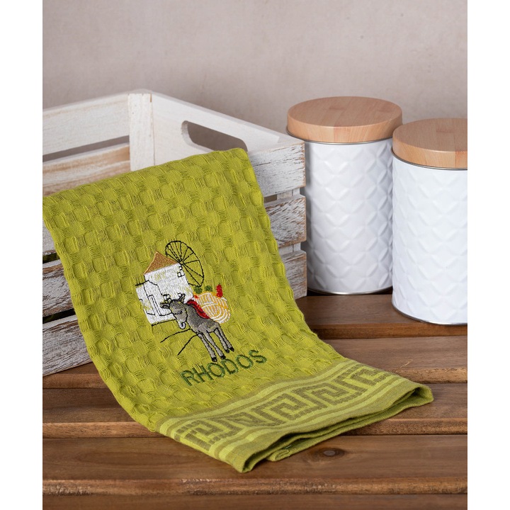 Set prosoape Silk Fashion, 12 piese, verde, 50x70cm