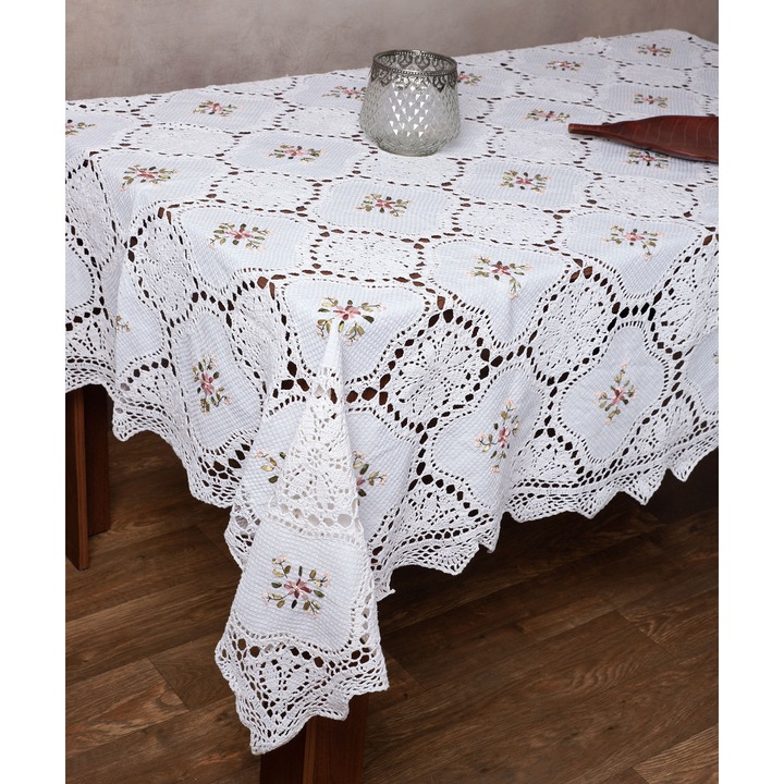 Fata de masa Silk Fashion, alb, 150x230cm