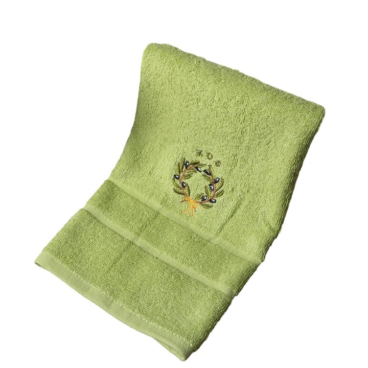 Set 12 prosoape de fata, Silk Fashion, Bumbac, 30x50 cm, Verde