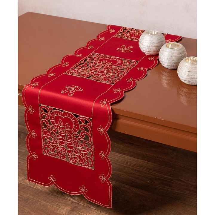 Fata de masa, Silk Fashion, Textil, Rosu, 30x140cm