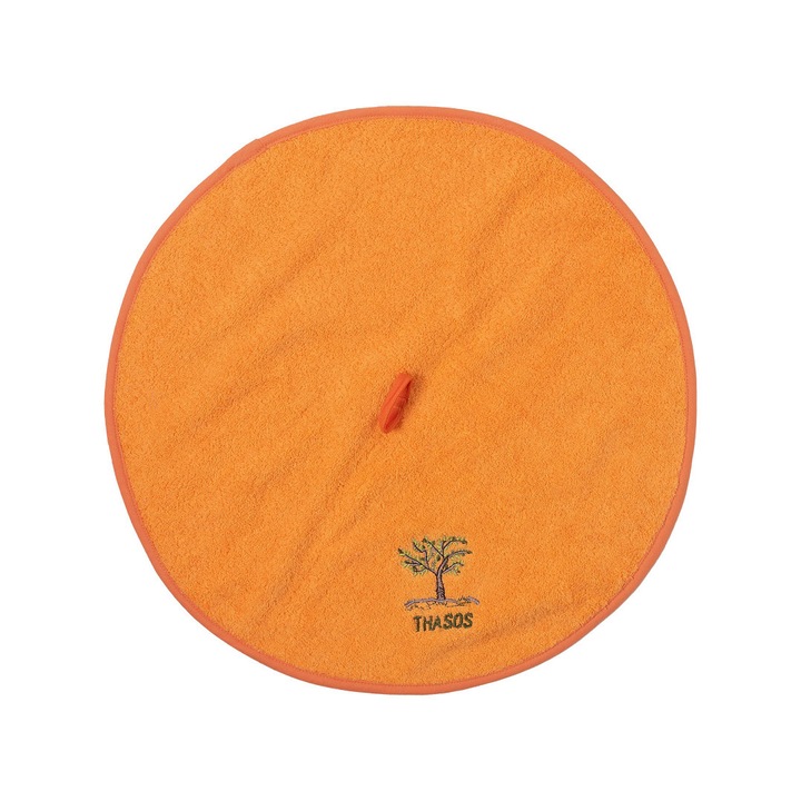 Prosop rotund, Silk Fashion, Bumbac, 48 cm, Portocaliu