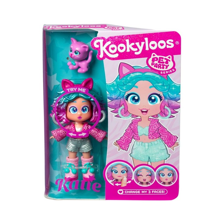 Papusa Kookyloos - Pets Party, Katie, 3+ ani