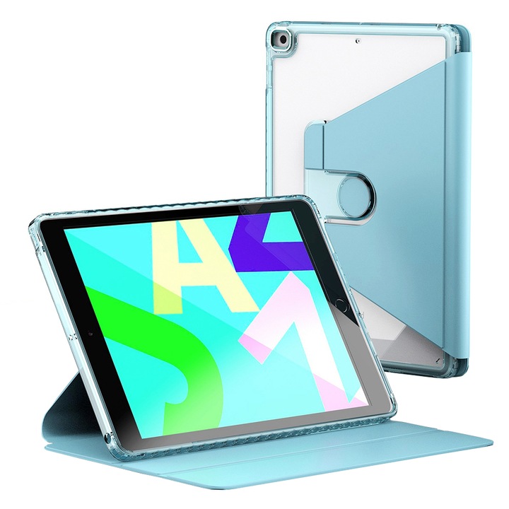 Husa pentru iPad 10.2 2019/2020/2021, H420, Policarbonat, TPU, Bleu
