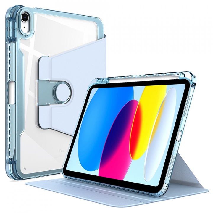 Husa pentru iPad 10 (2022) 10.9 eleganta, SKYDDAR Crystal Edge 360° - Bleu
