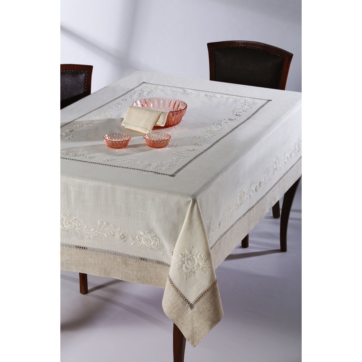 Fata de masa, Silk Fashion, alb, 170x220 cm