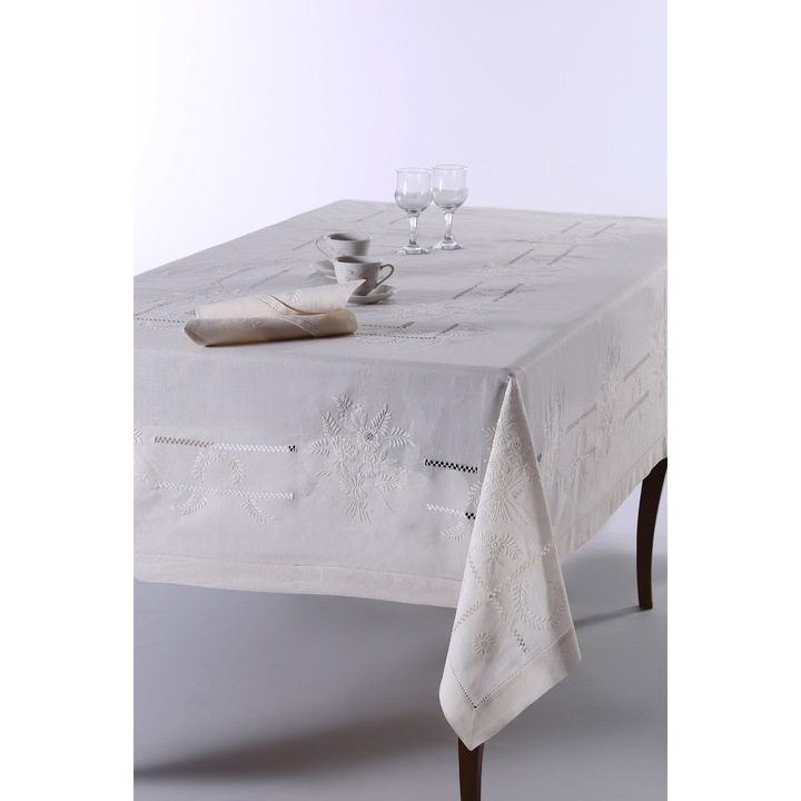 Fata de masa, Silk Fashion, alb, 170x220 cm