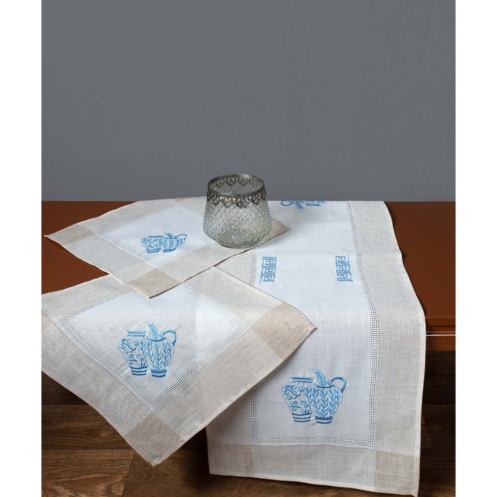 Fete de masa Silk Fashion, oval, ekrou mple, 160x210cm