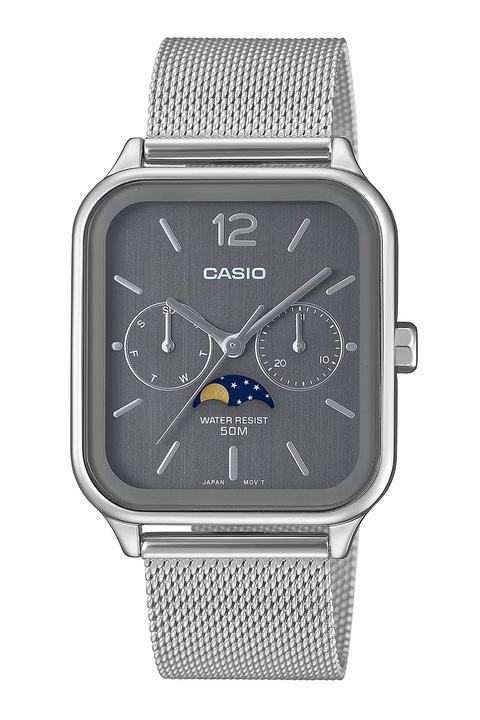 Casio, Унисекс часовник от неръждаема стомана, Сребрист