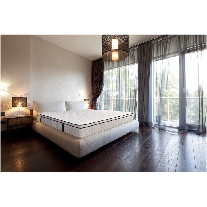 Ортопедичен матрак Green Future Arizona, 200x200x35 см, Покет пружини, Мемори пяна, 7 зони на комфорт, Средна твърдост