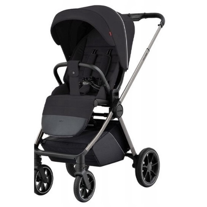 Carucior pentru copii, CARRELLO, reversibil, cu roti mari din cauciuc, amortizare moale, pliere compacta, negru, 31x92x20cm