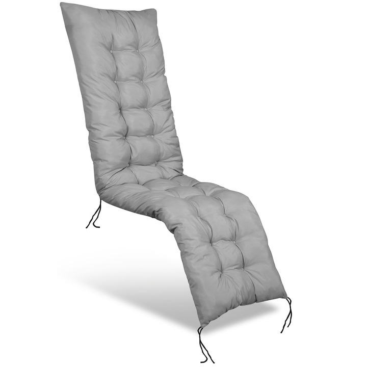 Perna Groasa Matlasata pentru Sezlong, EDANTI, 165x50x10cm, Banca sau Scaun de Gradina cu Spatar