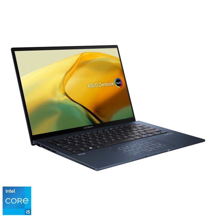 Asus ZenBook UX3402VA-KM652W 14" WQXGA OLED laptop, Intel® Core™ i5-13500H, 16GB, 512GB SSD, Intel® Iris Xe Graphics, Windows 11, Magyar billentyűzet, Kék