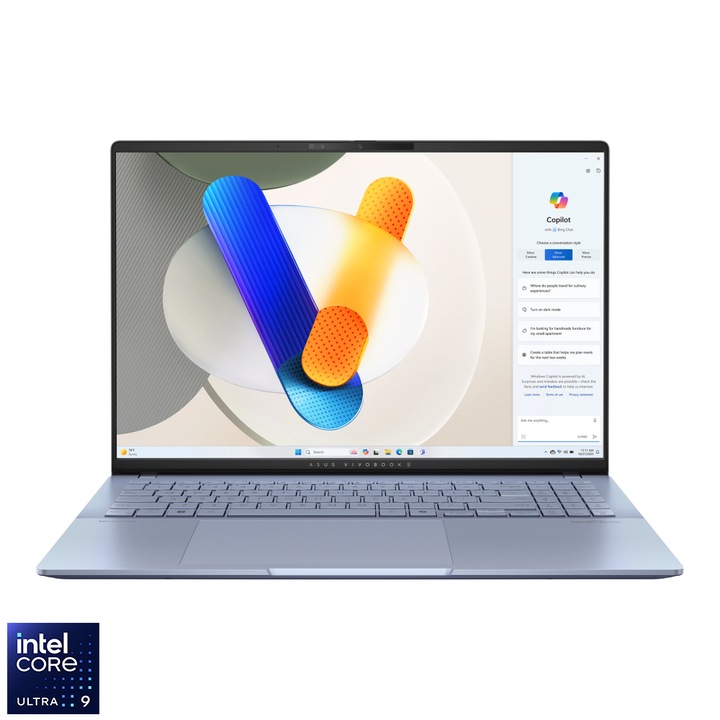 Asus VivoBook S S5606MA-MX012W 16" QHD OLED laptop, Intel® Core™ Ultra 9 185H, 16GB, 1TB SSD, Intel® Arc™ Graphics, Windows 11, Magyar billentyűzet, Kék