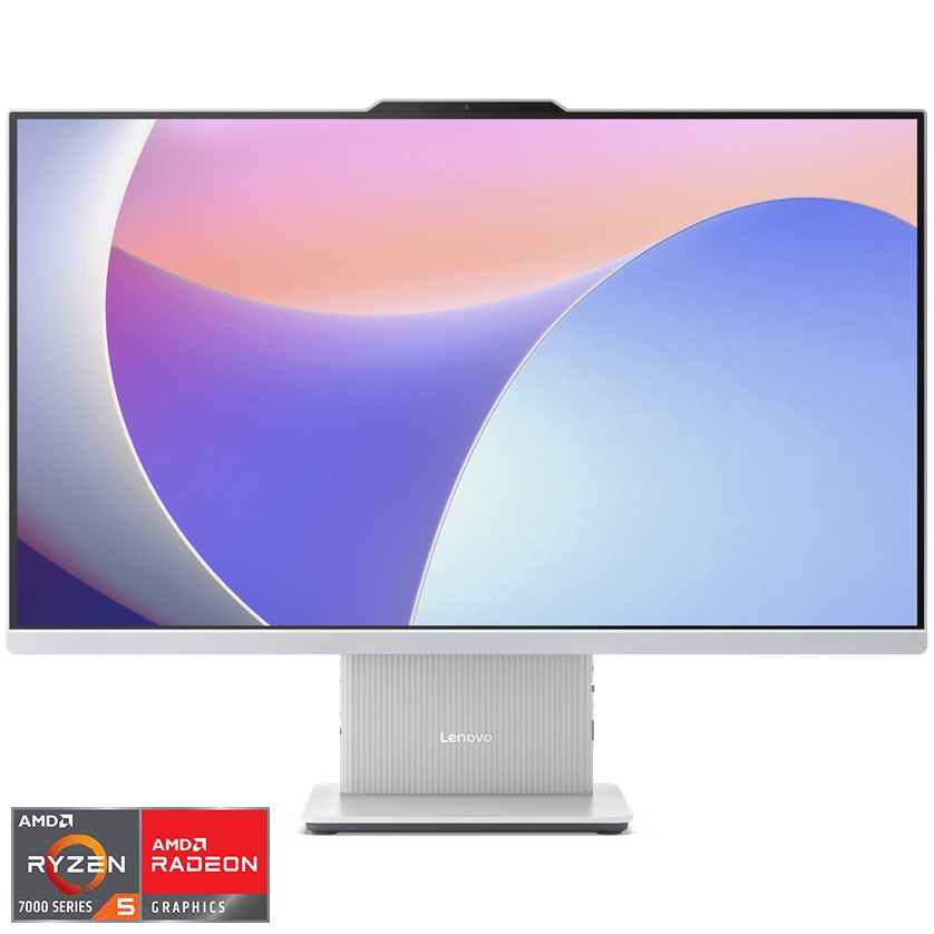 Sistem All-in-One Lenovo IdeaCentre AIO 27ARR9 cu procesor AMD Ryzen™ 5 7535HS pana la 4.55GHz, 27" Full HD, IPS, 16GB DDR5, 1TB SSD, AMD Radeon™ 660M Graphics, No OS, Cloud Grey