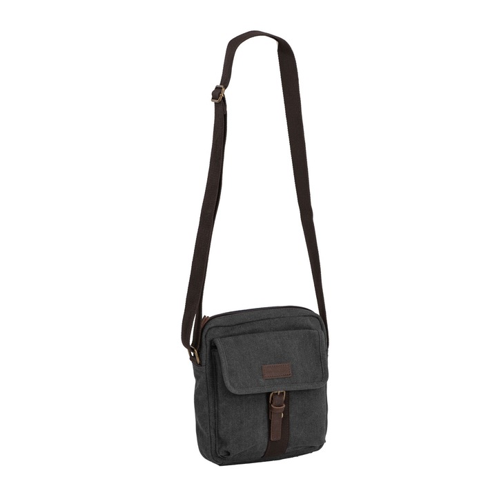 Geanta de barbati, Daniel ray, din material textil, seria McKinney, Negru