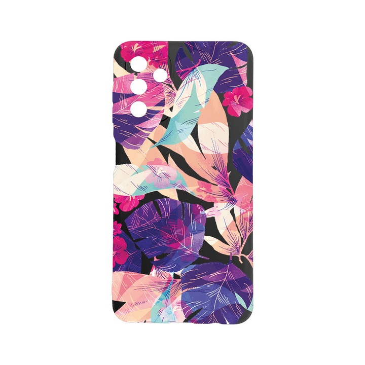 Husa BestCase® Slim SIlicon 0.8MM, съвместима със Samsung Galaxy A25, тропически цветя, защита на камерата, устойчива на износване, c-B 71
