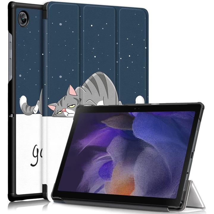 Husa Slim pentru Samsung Galaxy Tab S10 Ultra, S9 Ultra, S8 Ultra, 14.6 inch, Smart Cover, Trifold, model Good Night, Sigloo