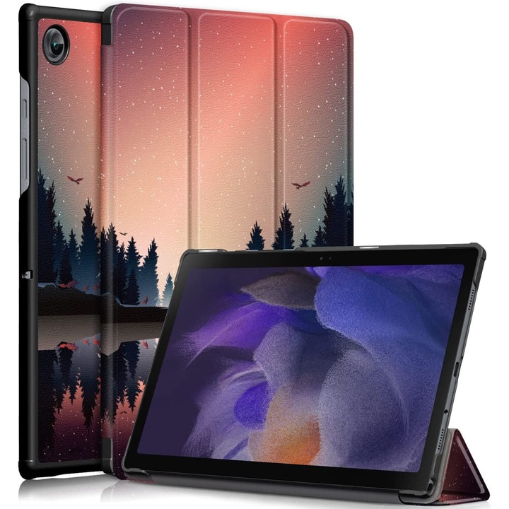 Husa Slim pentru Samsung Galaxy Tab S10 Ultra, S9 Ultra, S8 Ultra, 14.6 inch, Smart Cover, Trifold, model Mirrored in the Lake, Sigloo
