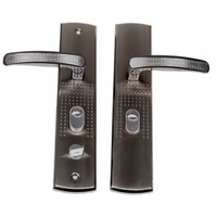 Set manere pentru usa metalica, universal - stanga / dreapta, cu sild, culoare argintiu metalizat