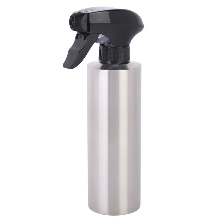 Pulverizator Ulei, QttvbTna, Inox, 350 ml, 21 x 5.5 cm, Argintiu