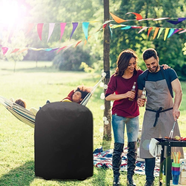 Huzat grillezőhöz carmdering EMAG-FG-ZLM-16801, 210D Oxford PVC vízálló réteggel és UV védelemmel, fekete, 75 x 70 cm