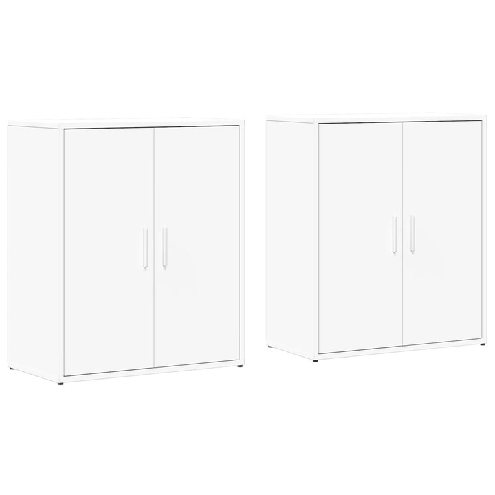 Set dulapuri vidaXL, 2c., alb, 60x31x70 cm, lemn prelucrat, 16.55 Kg