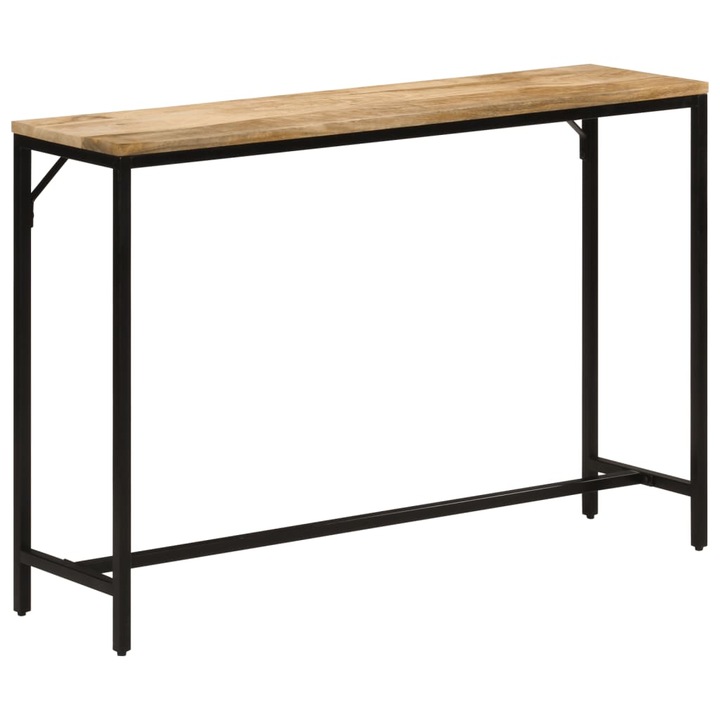 Конзолна маса vidaXL, 110x30x75 cм, Мангово дърво масив и желязо, 8.08 Kg
