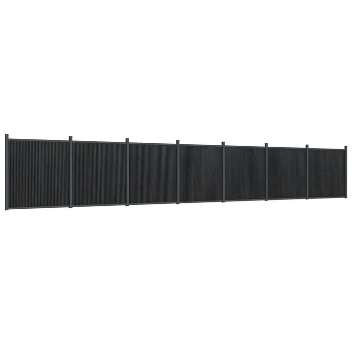 Panou pentru gard vidaXL, gri, 1218x186 cm, WPC 54 kg 3282795